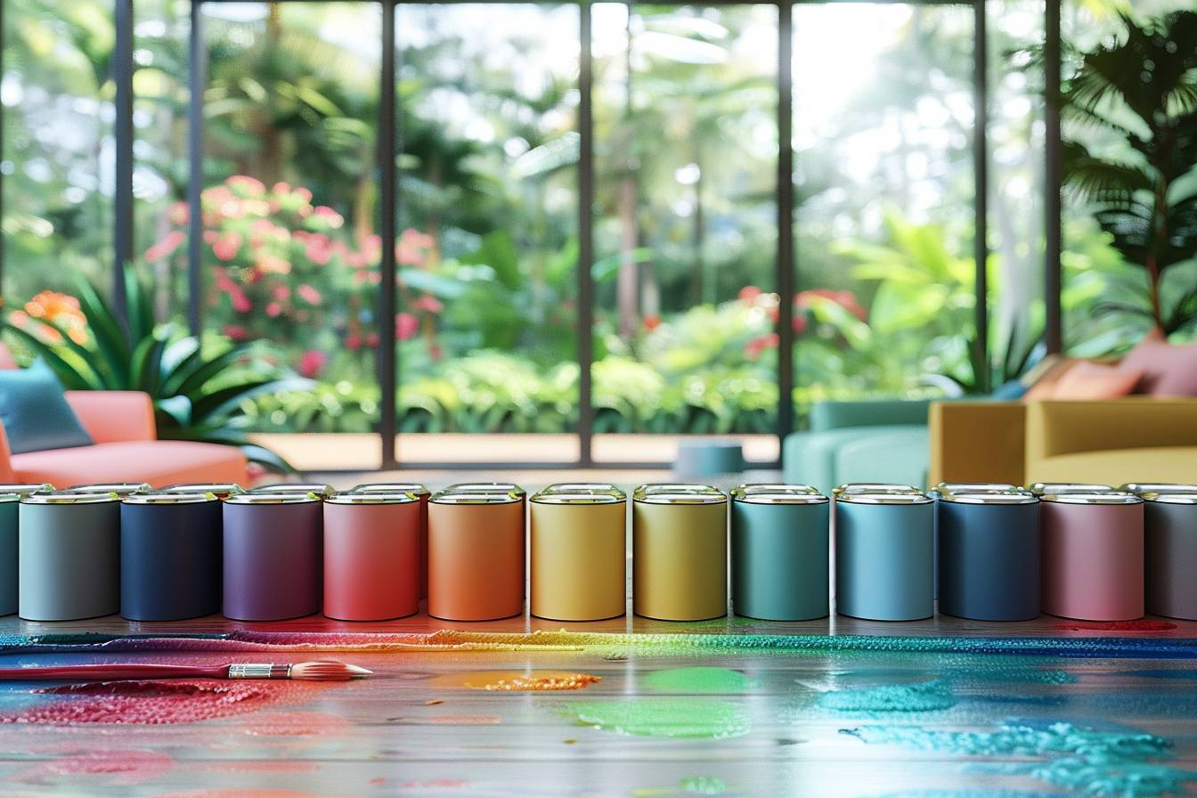 Harmonisation des couleurs de peinture dans un espace de vie ouvert pour une maison captivante